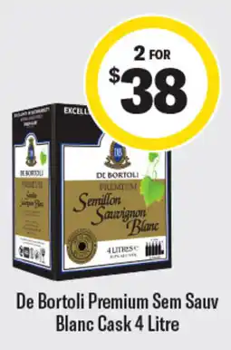 Coles De Bortoli Premium Sem Sauv Blanc Cask 4 Litre offer