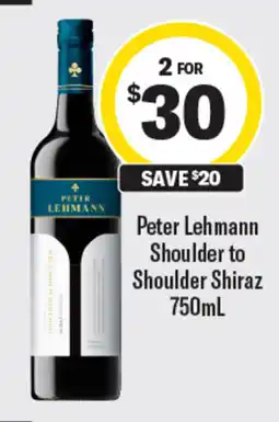Coles Peter Lehmann Shoulder to Shoulder Shiraz offer