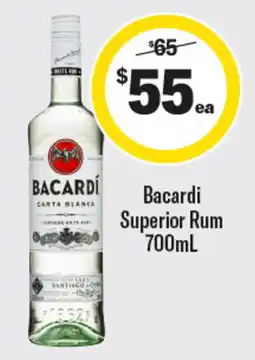 Coles Bacardi Superior Rum offer