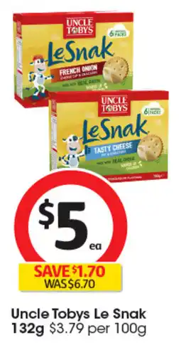 Coles Uncle Tobys Le Snak offer