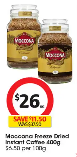 Coles Moccona Freeze Dried Instant Coffee offer