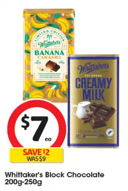 Coles Whittaker's Block Chocolate offer