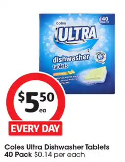 Coles Coles Ultra Dishwasher Tablets offer