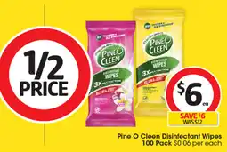 Coles Pine O Cleen Disinfectant Wipes offer