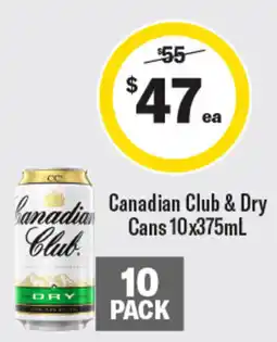 Coles Canadian Club & Dry offer