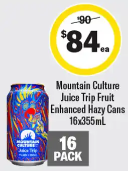 Coles Mountain Culture Juice Trip Fruit Enhanced Hazy Cans offer