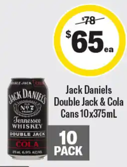 Coles Jack Daniels Double Jack Cola offer