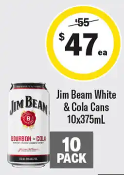 Coles Jim Beam White & Cola Cans offer