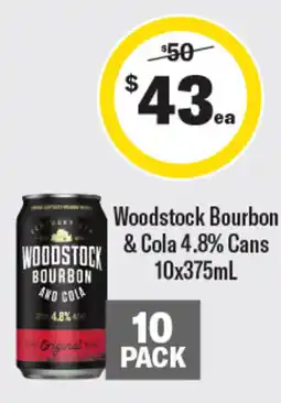 Coles Woodstock Bourbon and Cola offer