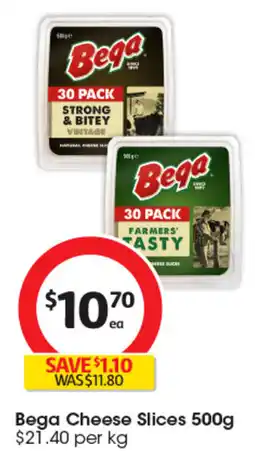 Coles Bega Cheese Slices offer