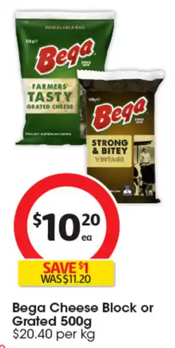 Coles Bega Cheese Block or Grated offer