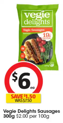 Coles Vegie Delights Sausages offer
