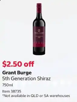 Costco Grant Burge 5th Generation Shiraz offer