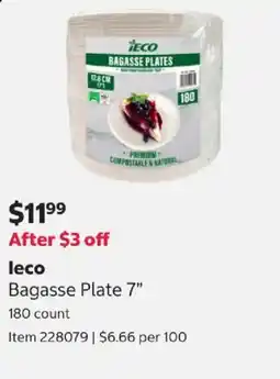 Costco Ieco Bagasse Plate 7" offer
