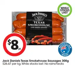 Coles Jack Daniels Texas Smokehouse Sausages offer