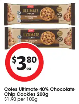 Coles Coles Ultimate 40% Chocolate Chip Cookies offer