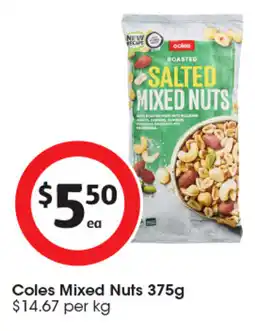 Coles Coles Roasted Salted Mixed Nuts offer