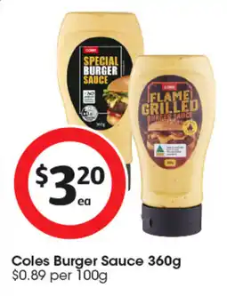 Coles Coles Burger Sauce offer