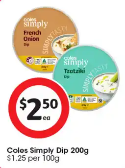 Coles Coles Simply Dip offer