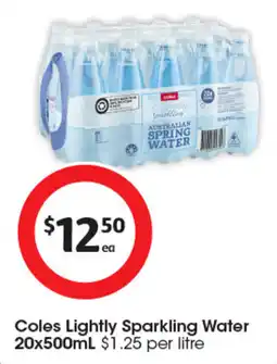 Coles Coles Lightly Sparkling Water offer