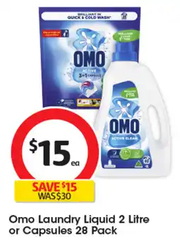 Coles Omo Laundry Liquid or Capsules offer