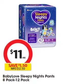 Coles BabyLove Sleepy Nights Pants offer