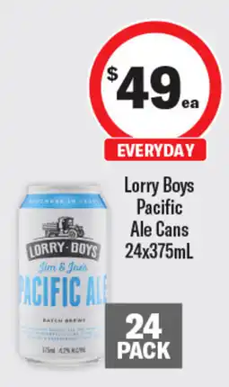 Coles Lorry Boys Pacific Ale Cans offer