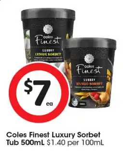 Coles Coles Finest Luxury Sorbet offer