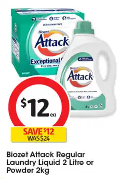 Coles Biozet Attack Regular Laundry Liquid or Powder offer
