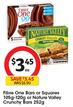 Coles Fibre One Bars or Squares or Nature Valley Crunchy Bars offer