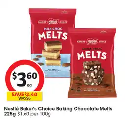Coles Nestlé Baker's Choice Baking Chocolate Melts offer