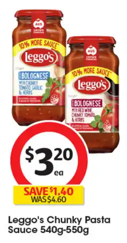 Coles Leggo's Chunky Pasta Sauce offer