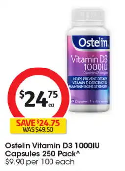 Coles Ostelin Vitamin D3 1000IU Capsules offer