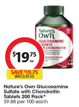Coles Nature's Own Glucosamine Sulfate with Chondroitin Tablets offer