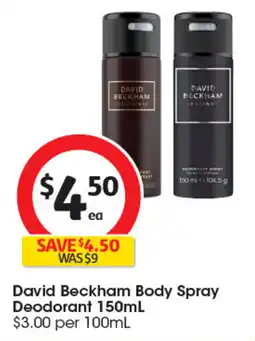 Coles David Beckham Body Spray Deodorant offer