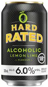Coles Hard Rated Lemon Lime 6% Cans offer