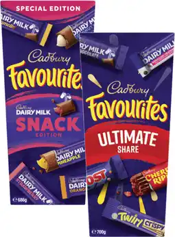 Coles Cadbury Favourites-700g offer