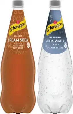Coles Schweppes Mixers or Soft Drink 1.1 Litre offer