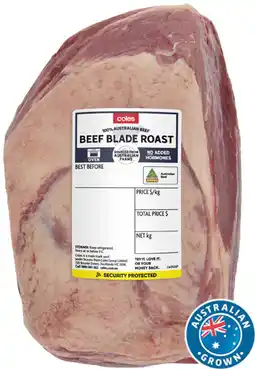 Coles Coles Australian No Added Hormones Beef Blade Roast offer