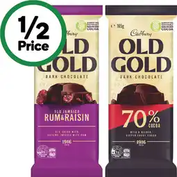 Woolworths Cadbury Old Gold Chocolate Blocks offer