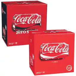 Woolworths Coca-Cola Classic, Zero Sugar or Diet Soft Drink Varieties 24 x 375ml offer
