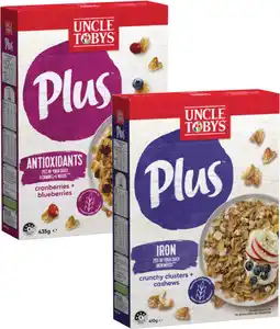 Coles Uncle Tobys Plus-435g offer