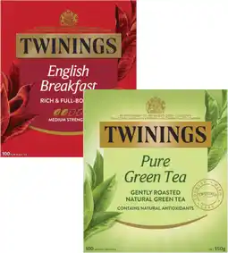 Coles Twinings Tea Bags-100 Pack offer