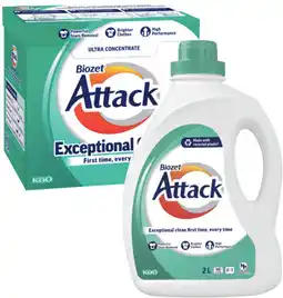 Coles Biozet Attack Regular Laundry Liquid 2 Litre or Powder 2kg offer