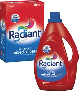 Coles Radiant Laundry Liquid 2 Litre or Powder 2kg offer