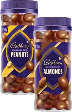 Coles Cadbury Chocolate Coated Fruit or Nut Jar 250g-285g offer
