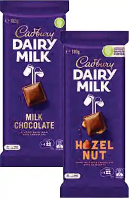 Coles Cadbury Dairy Milk Block Chocolate-190g offer