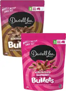 Coles Darrell Lea Bullets or Chocolate Coated Twists 150g-204g offer