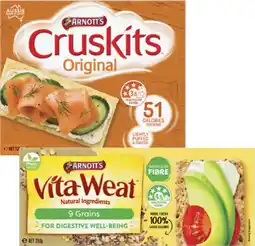 Coles Arnott's Cruskit or VitaWeat Crispbreads 125g-250g offer