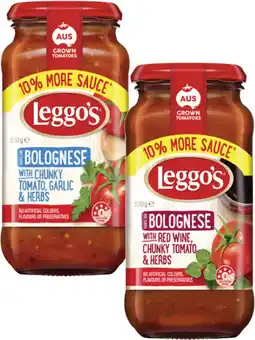 Coles Leggo's Chunky Pasta Sauce-550g offer